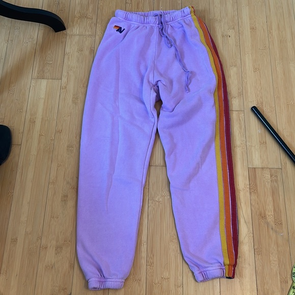 Aviator Nation 5 Stripe Jogger Sweatpants in Purple size XS, super comfy! - Picture 4 of 15